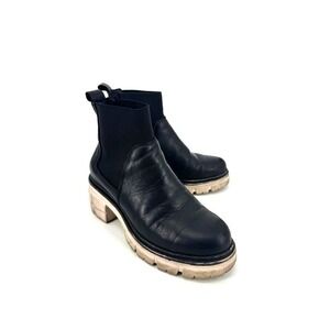 Bos. &‎ Co. Winter Leather Ankle Chelsea Boots with Lug Sole- Bianc-F